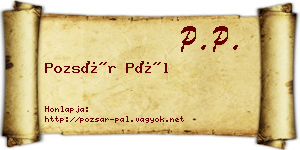 Pozsár Pál névjegykártya